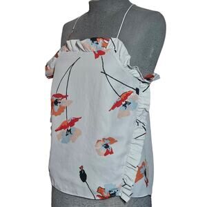 Paper Crown Anthropologie Floral Print Sleeveless Blouse Size XS